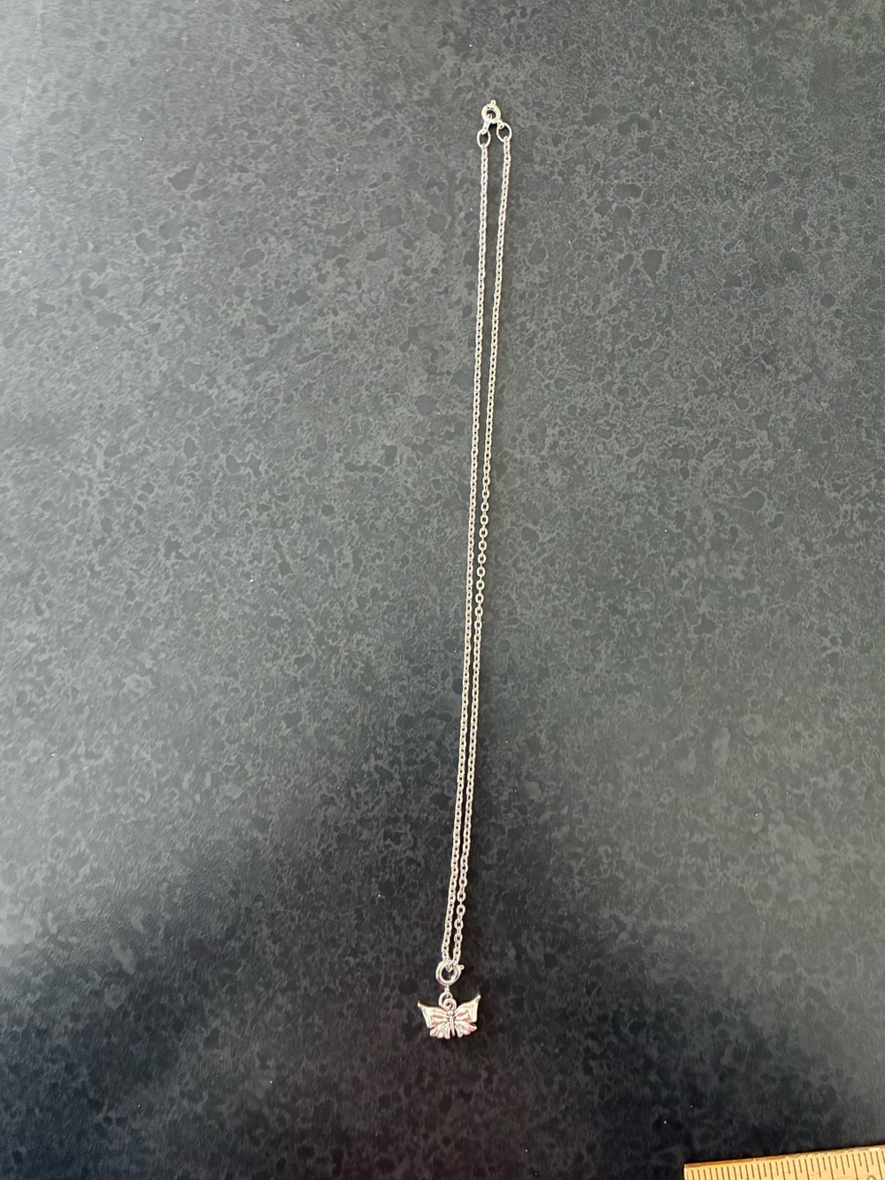 Silver Butterfly Pendant Necklace on Silver chain